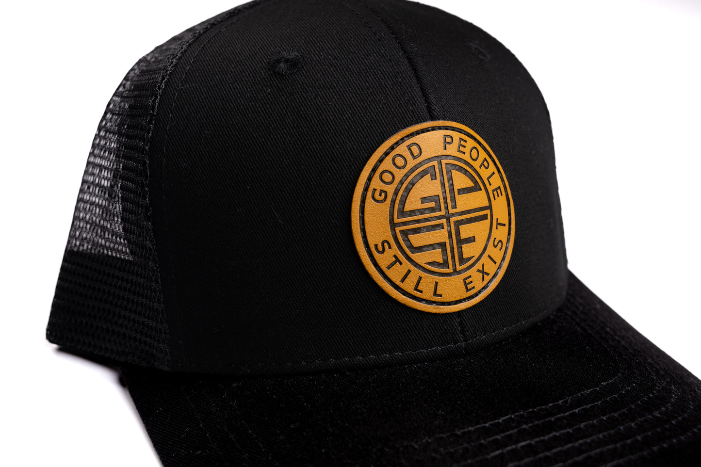 Leather Emblem Trucker Hat