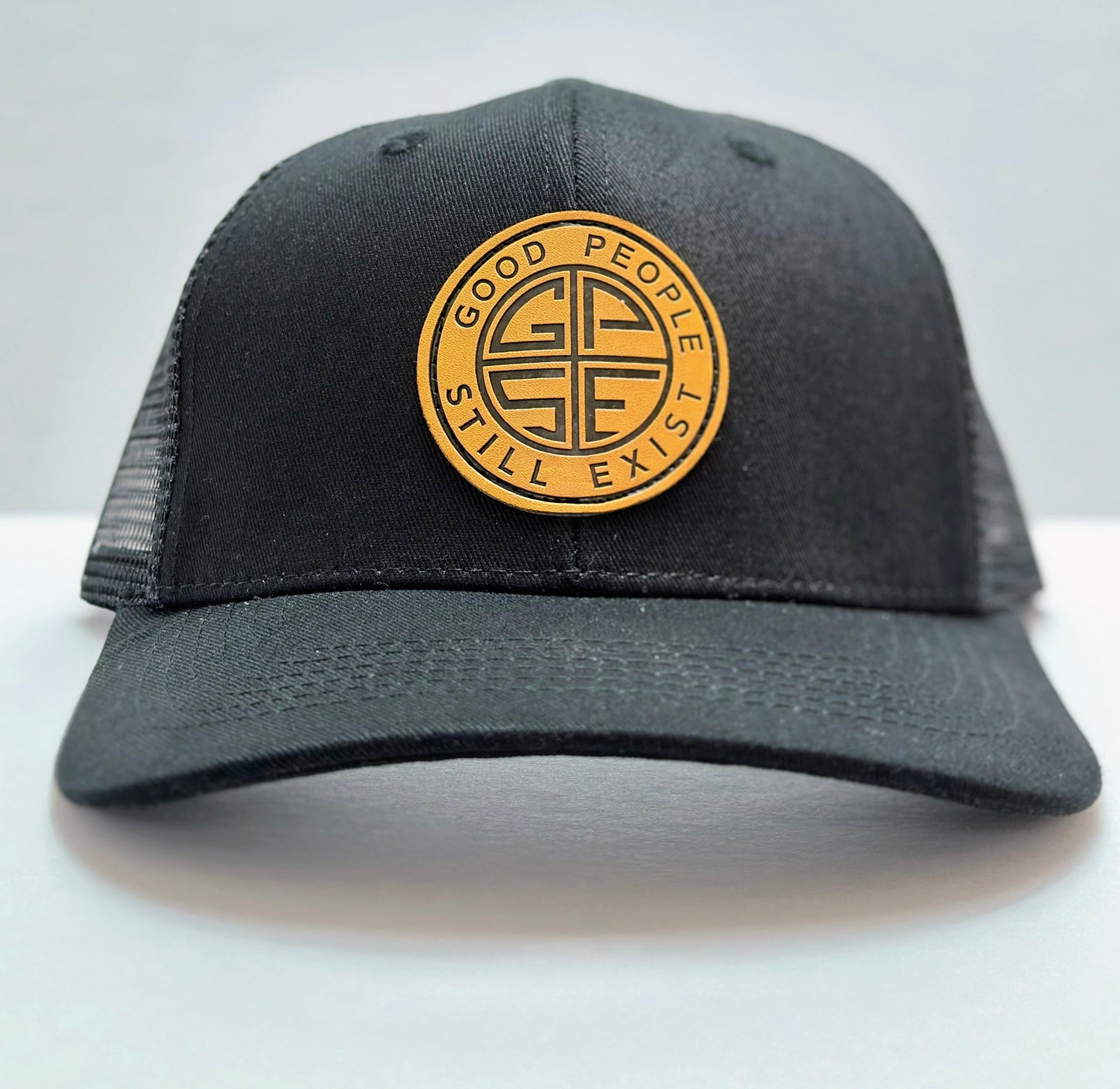 Leather Emblem Trucker Hat
