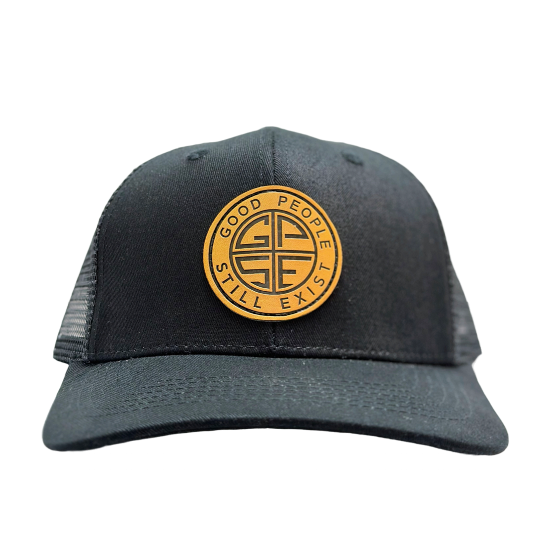 Leather Emblem Trucker Hat